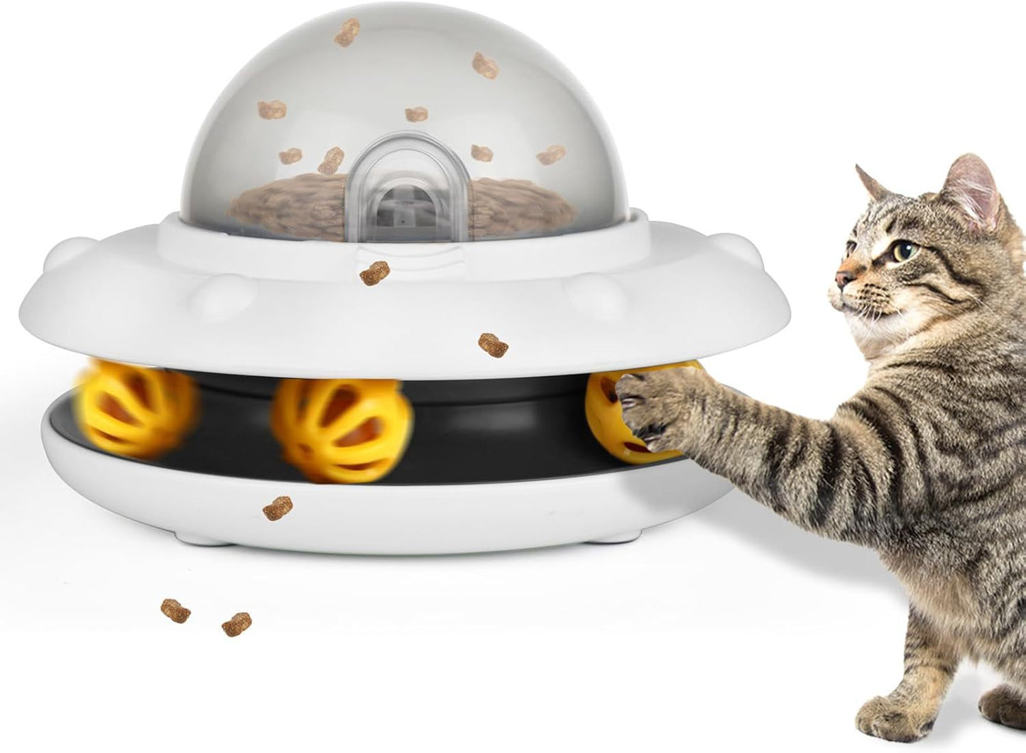 UFO Cat Slow Feeder Bowl – 2-in-1 Interactive Puzzle Educational Toy for Cats & Dogs