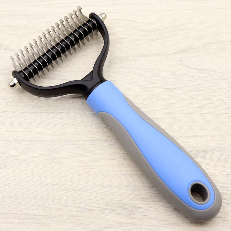 Double-Sided Dog Knot Comb – Stainless Steel Dematting Tool for Long-Haired Pets, Grooming Brush for Tangles & Shedding (Small/Large)