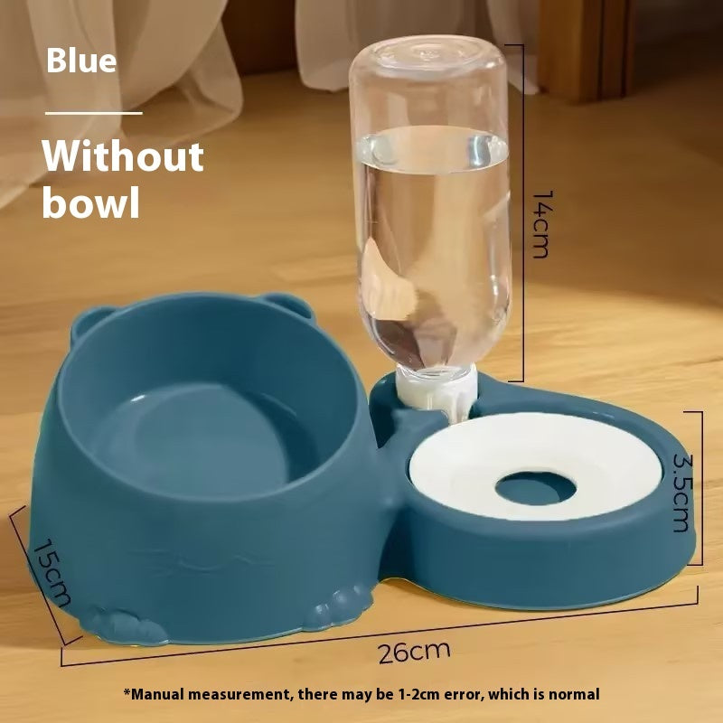Double Bowl Automatic Pet Feeder & Water Dispenser – Stainless Steel & Ceramic Cat Bowl