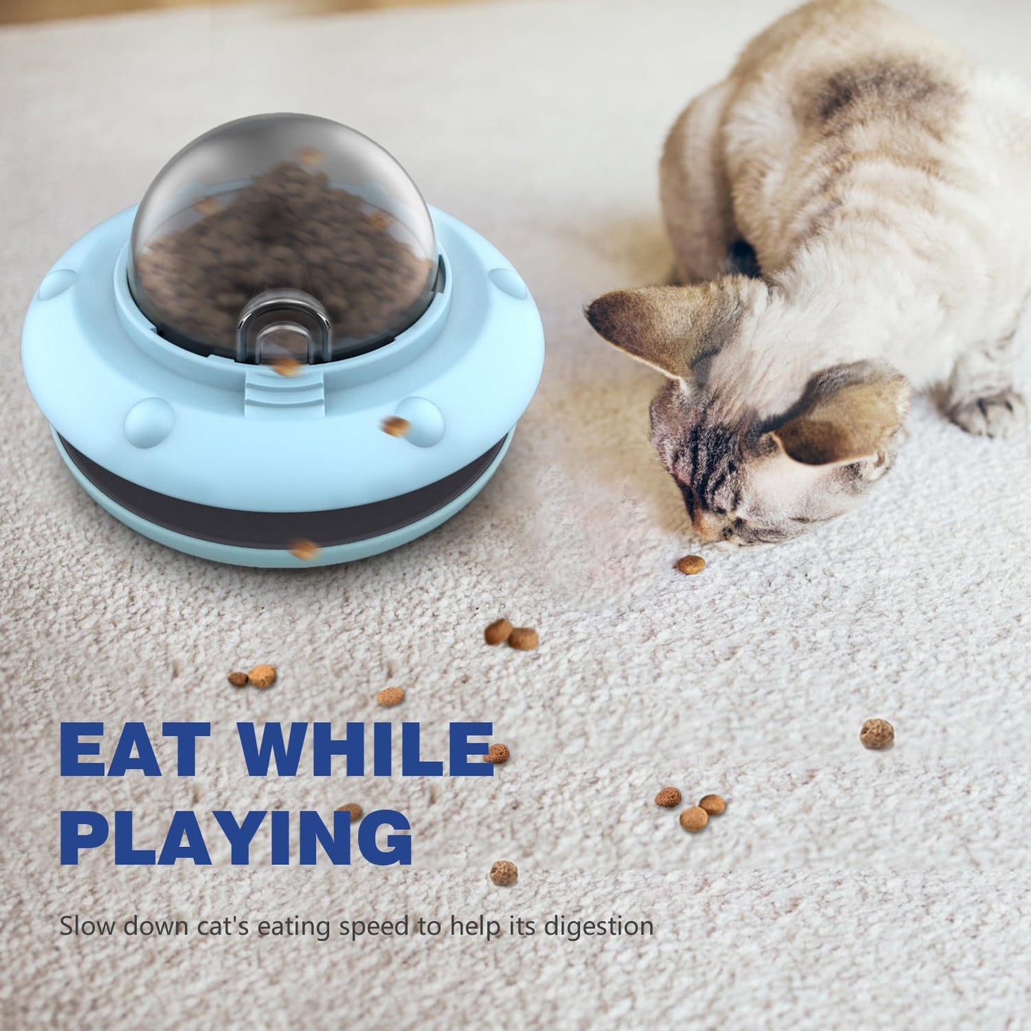UFO Cat Slow Feeder Bowl – 2-in-1 Interactive Puzzle Educational Toy for Cats & Dogs