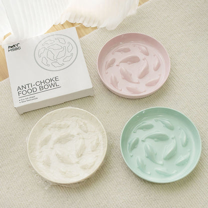 Slow Feeding Bowl for Cats & Dogs – Anti-Choke Goldfish Design Melamine Pet Feeder