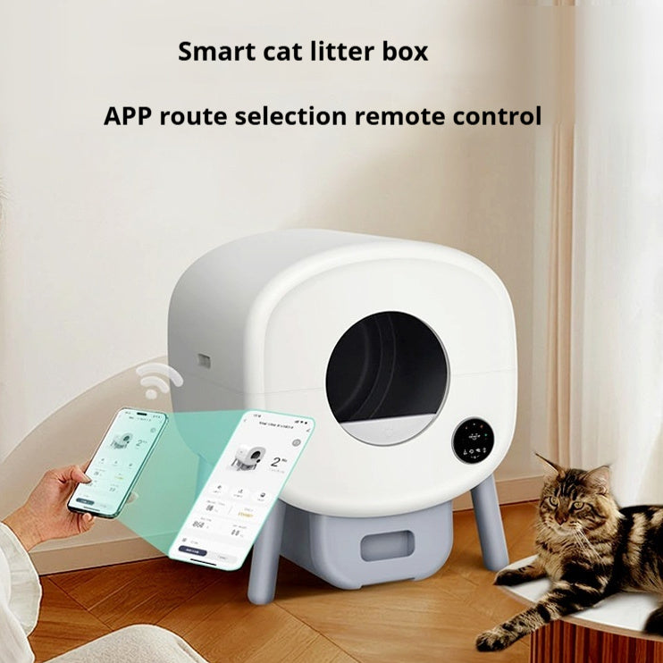 Intelligent automatic self-cleaning cat litter box with deodorizer