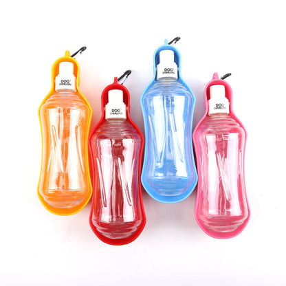 Travel Dog Water Bottle – Portable Hanging Pet Drinking Bottle with Metal Buckle, 5 Colors