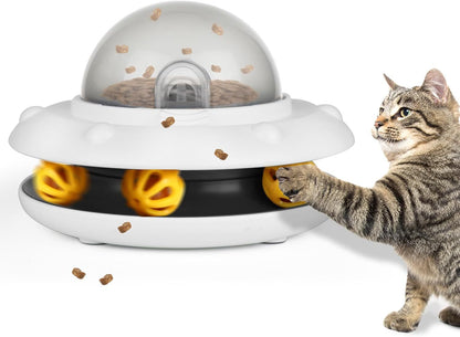 UFO Cat Slow Feeder Bowl – 2-in-1 Interactive Puzzle Educational Toy for Cats & Dogs