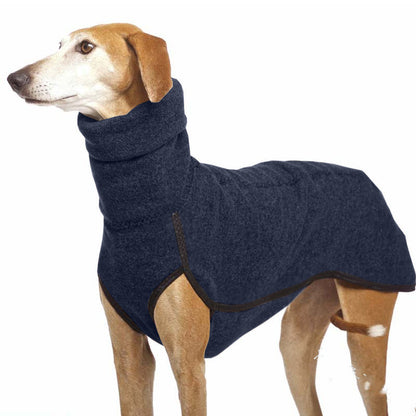 Winter Dog Coat for Large Dogs – Warm Rabbit Fleece Pullover with High Collar for French Bulldogs, Pitbulls & Medium Breeds