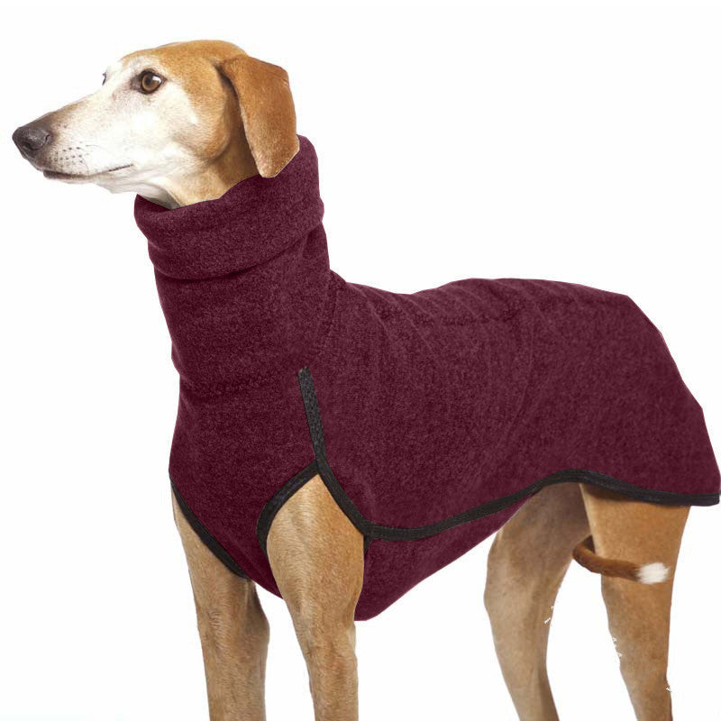 Winter Dog Coat for Large Dogs – Warm Rabbit Fleece Pullover with High Collar for French Bulldogs, Pitbulls & Medium Breeds
