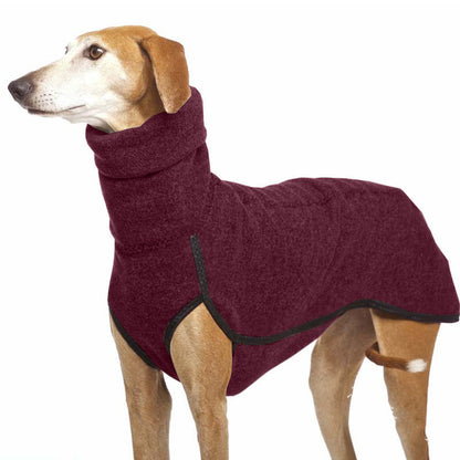 Winter Dog Coat for Large Dogs – Warm Rabbit Fleece Pullover with High Collar for French Bulldogs, Pitbulls & Medium Breeds