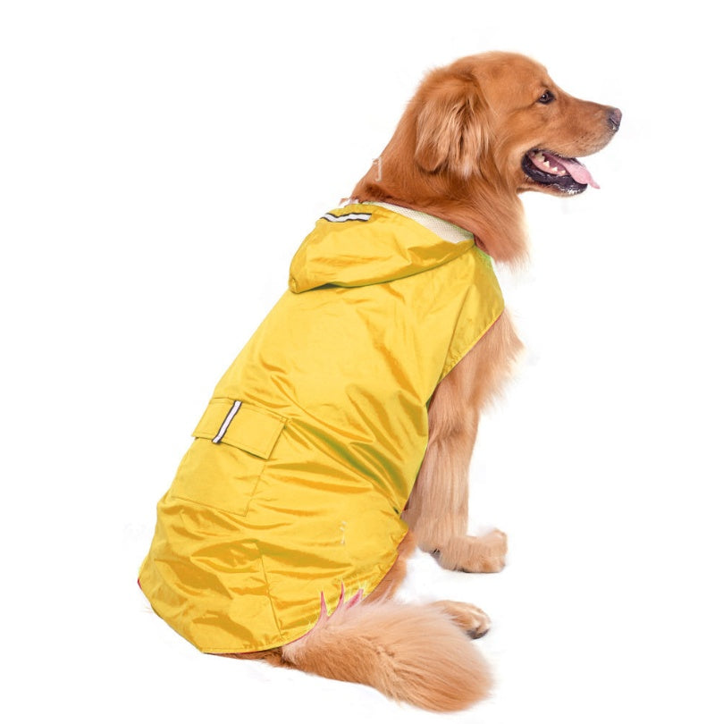 Reflective Waterproof Dog Raincoat – Hooded Poncho for Large Dogs, Super Strong Windproof Pet Jacket (3XL–6XL)