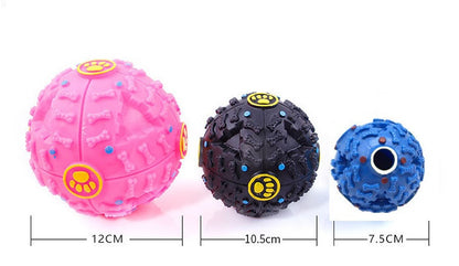 Dog Treat Training Ball – Chew Toy, Squeaky Giggle Sound & Food Dispensing Rubber Ball