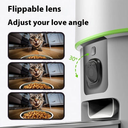 Smart Automatic Pet Feeder – WiFi Remote Video Control Food Dispenser for Cats & Dogs, 2L/4L