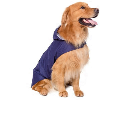 Reflective Waterproof Dog Raincoat – Hooded Poncho for Large Dogs, Super Strong Windproof Pet Jacket (3XL–6XL)