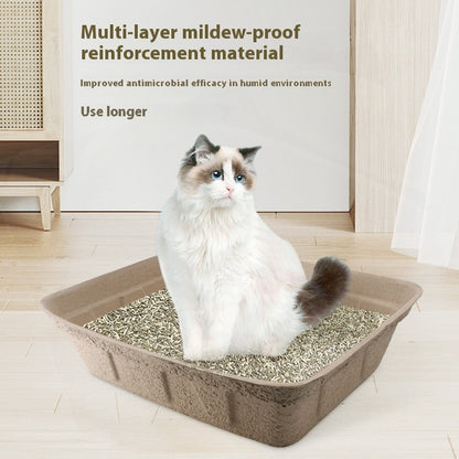 Disposable Cat Litter Box – Waterproof, Eco-Friendly & Biodegradable Portable Tray