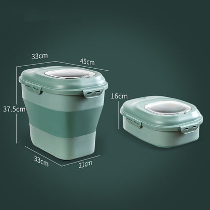 Foldable Airtight Pet Food Storage Box – 4L/5L Moistureproof & Insect-Proof Plastic Container