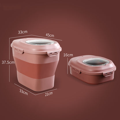 Foldable Airtight Pet Food Storage Box – 4L/5L Moistureproof & Insect-Proof Plastic Container