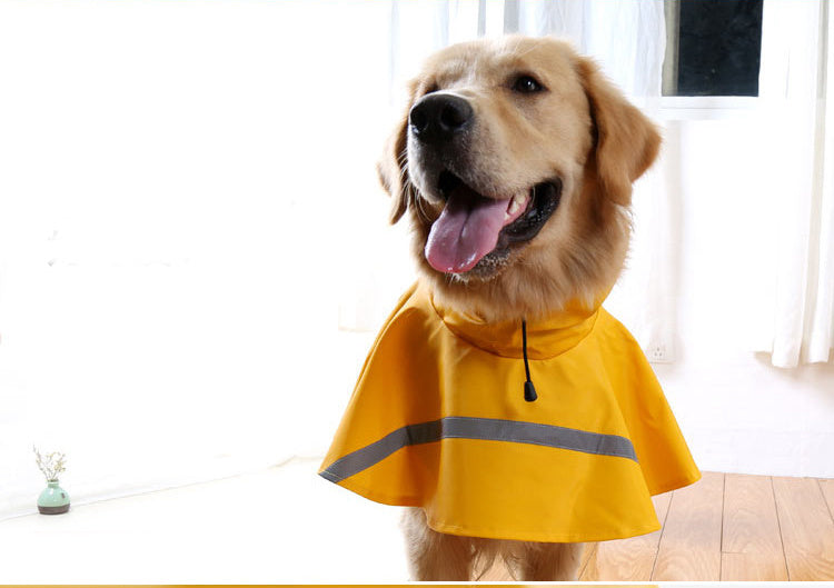 Large Dog Waterproof Raincoat – Reflective PU Pet Jacket for Labradors & Golden Retrievers, Windproof & Snowproof