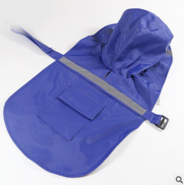 Large Dog Waterproof Raincoat – Reflective PU Pet Jacket for Labradors & Golden Retrievers, Windproof & Snowproof