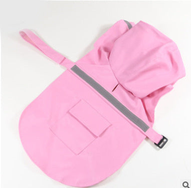 Large Dog Waterproof Raincoat – Reflective PU Pet Jacket for Labradors & Golden Retrievers, Windproof & Snowproof