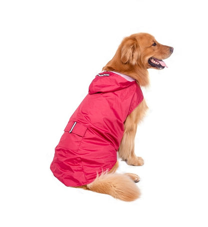 Reflective Waterproof Dog Raincoat – Hooded Poncho for Large Dogs, Super Strong Windproof Pet Jacket (3XL–6XL)