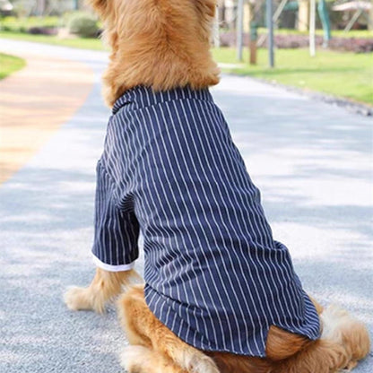 Navy Blue Dog Coat – Warm Casual Suit Jacket for Large Dogs, Windproof Pet Clothes for Golden Retrievers, Huskies & Labradors (3XL–7XL)