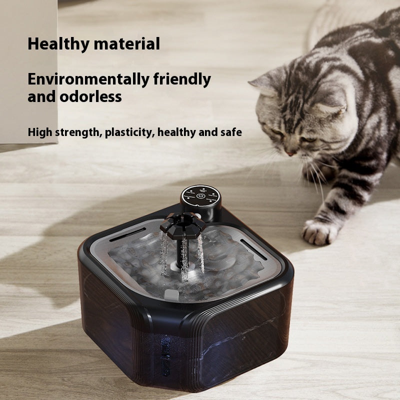 Stainless Steel Pet Water Fountain – Wireless Automatic Induction Dispenser with USB Charging