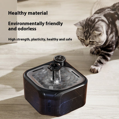 Stainless Steel Pet Water Fountain – Wireless Automatic Induction Dispenser with USB Charging