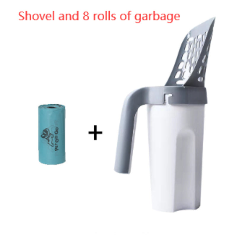 Large Capacity Cat Litter Scoop with Waste Bag Holder – Portable, Removable & Washable