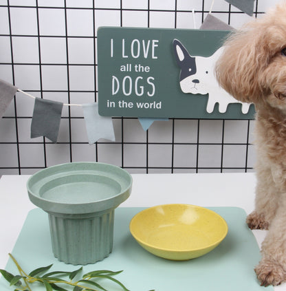 Bamboo Fiber Pet Bowl – Eco-Friendly 3-in-1 Cat & Dog Feeding Bowl, 16cm