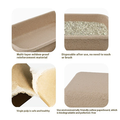 Disposable Cat Litter Box – Waterproof, Eco-Friendly & Biodegradable Portable Tray