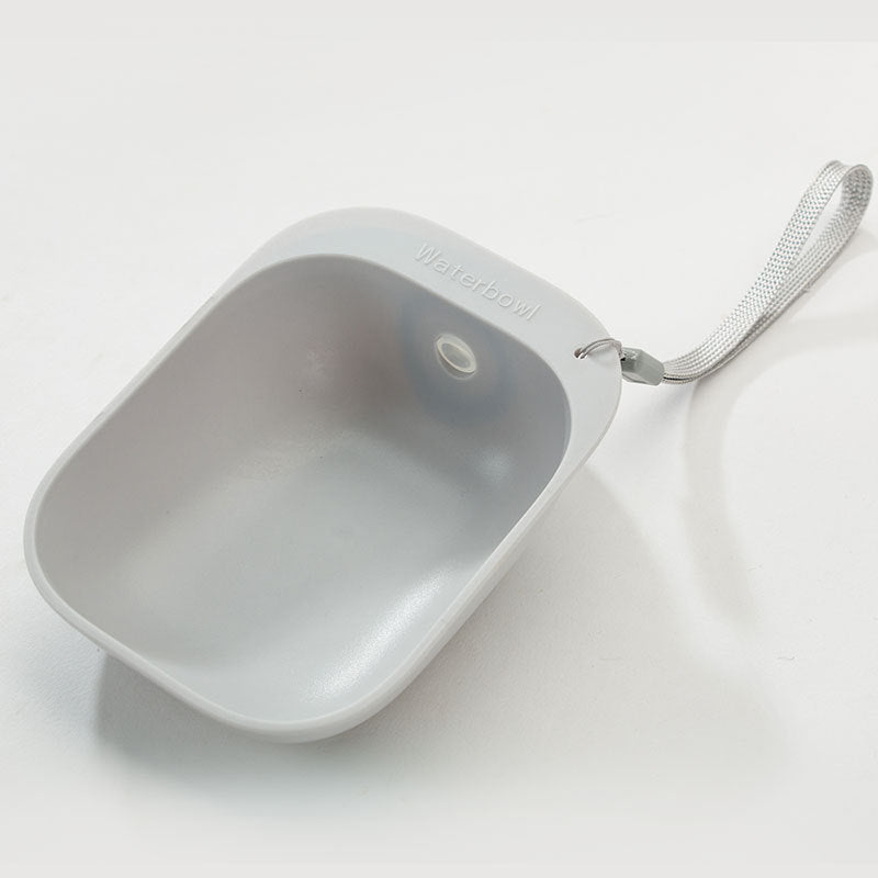 Portable Pet Water Bottle Feeder – ABS Travel Drinking Cup with Lanyard, Gray/Pink/Blue