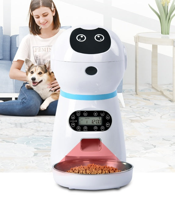 Automatic Pet Feeder – Smart Cat & Dog Food Dispenser with Timer, Voice Recording & Anti-Stuck Protection