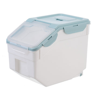 Pet Food Storage Container – Moistureproof Plastic Bin with Wheels & Measuring Cup
