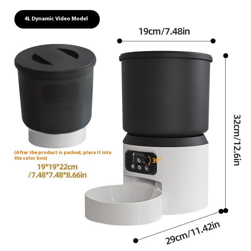 4L Smart Automatic Pet Feeder – WiFi Remote Monitoring & Video Camera Food Dispenser for Cats & Dogs
