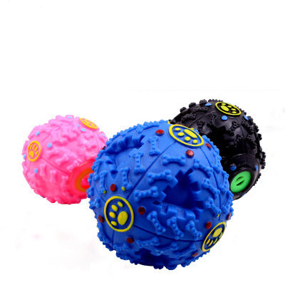 Dog Treat Training Ball – Chew Toy, Squeaky Giggle Sound & Food Dispensing Rubber Ball