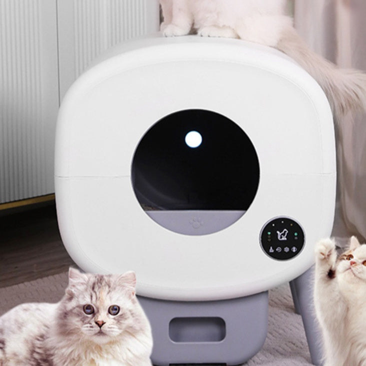 Intelligent automatic self-cleaning cat litter box with deodorizer