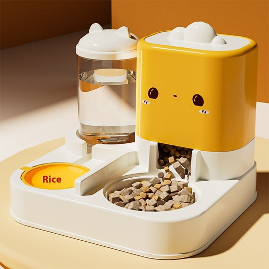 Cat Water Fountain & Automatic Feeder – 2-in-1 3700ML Large Capacity Pet Bowl