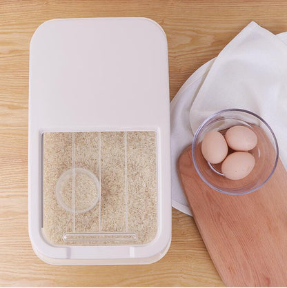 10KG Airtight Pet Food Storage Box – Transparent Plastic Container with Measuring Cup & Slide Cover