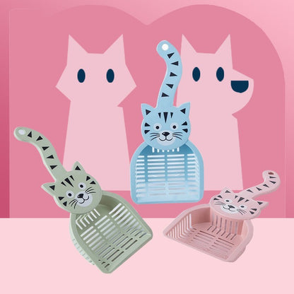 Large Cat Litter Scoop – Durable Plastic Poop Cleaning Shovel, Pink/Green/Blue