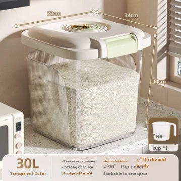 Airtight Pet Food Storage Bin – Insect-Proof & Moisture-Proof Plastic Container with Measuring Cup