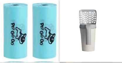 Large Capacity Cat Litter Scoop with Waste Bag Holder – Portable, Removable & Washable