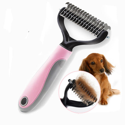 Double-Sided Dog Knot Comb – Stainless Steel Dematting Tool for Long-Haired Pets, Grooming Brush for Tangles & Shedding (Small/Large)
