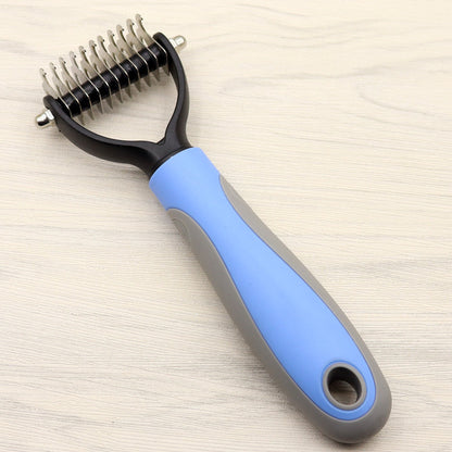Double-Sided Dog Knot Comb – Stainless Steel Dematting Tool for Long-Haired Pets, Grooming Brush for Tangles & Shedding (Small/Large)