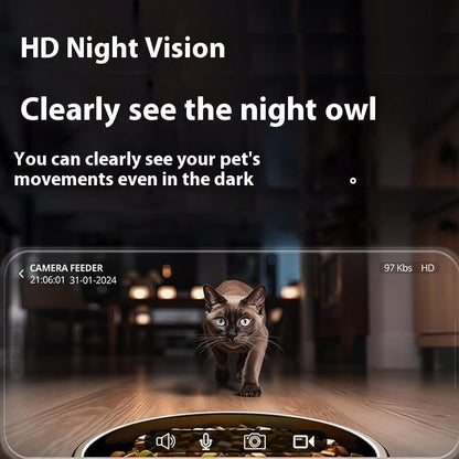 Smart Automatic Pet Feeder – WiFi Remote Video Control Food Dispenser for Cats & Dogs, 2L/4L