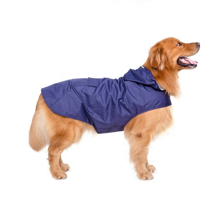 Reflective Waterproof Dog Raincoat – Hooded Poncho for Large Dogs, Super Strong Windproof Pet Jacket (3XL–6XL)