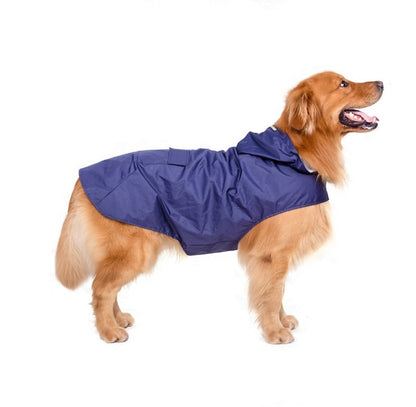 Reflective Waterproof Dog Raincoat – Hooded Poncho for Large Dogs, Super Strong Windproof Pet Jacket (3XL–6XL)