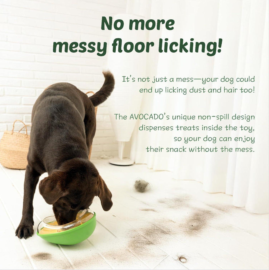 Anti-Tumble Avocado Pet Bowl – Non-Slip Cat & Dog Feeding Bowl, Green Plastic