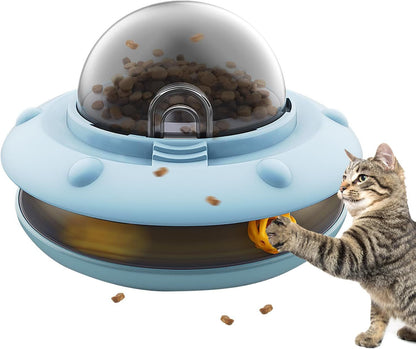 UFO Cat Slow Feeder Bowl – 2-in-1 Interactive Puzzle Educational Toy for Cats & Dogs