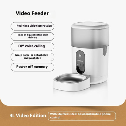 Smart Automatic Cat Feeder – Video Interactive Food Dispenser with Timer & 4L Capacity