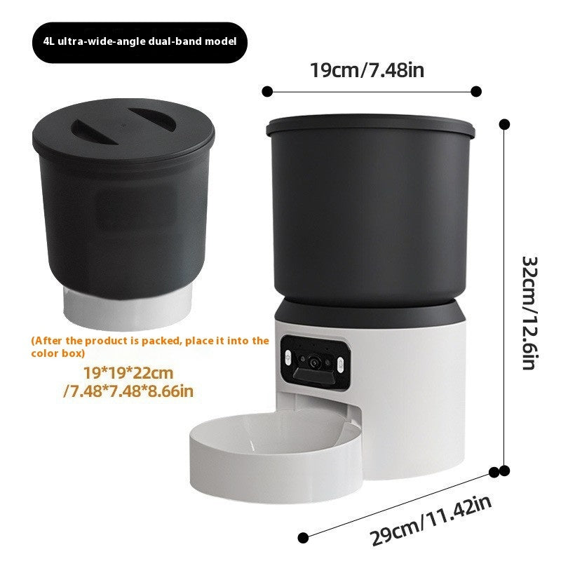 4L Smart Automatic Pet Feeder – WiFi Remote Monitoring & Video Camera Food Dispenser for Cats & Dogs