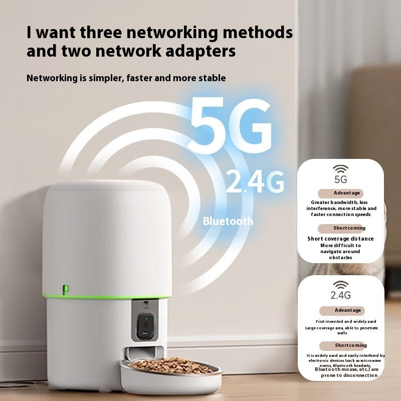 Smart Automatic Pet Feeder – WiFi Remote Video Control Food Dispenser for Cats & Dogs, 2L/4L