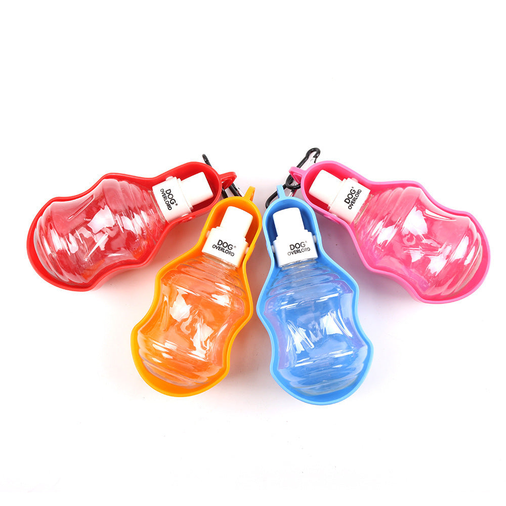 Travel Dog Water Bottle – Portable Hanging Pet Drinking Bottle with Metal Buckle, 5 Colors